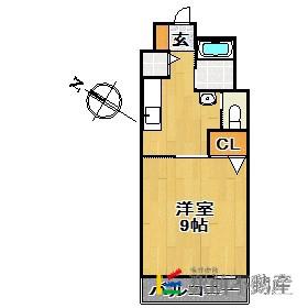 ふれあいハウス(1K/2階)の間取り写真
