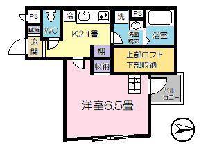 グランスイート中郡(1K/1階)の間取り写真
