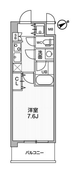 SK RESIDENCES 城北(1K/2階)の間取り写真