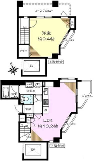 シティオ多摩川II(1LDK/3階)の間取り写真