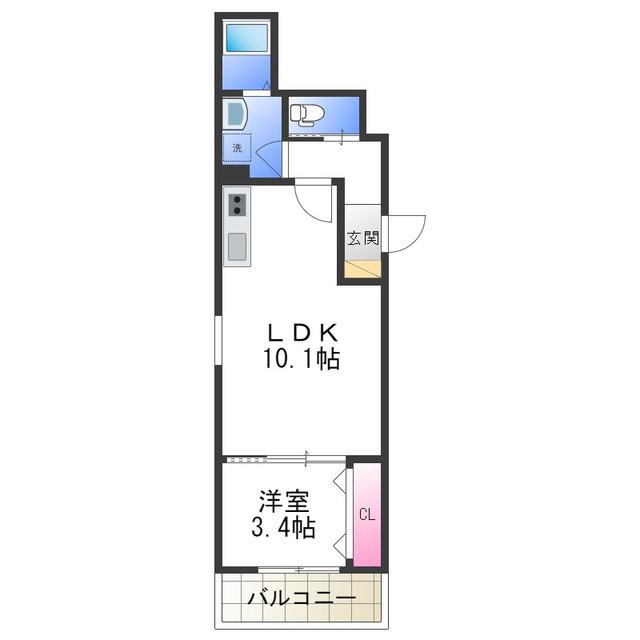 FSTYLE浜寺石津町西3号館(1LDK/2階)の間取り写真
