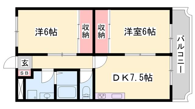アドニス(2DK/3階)の間取り写真