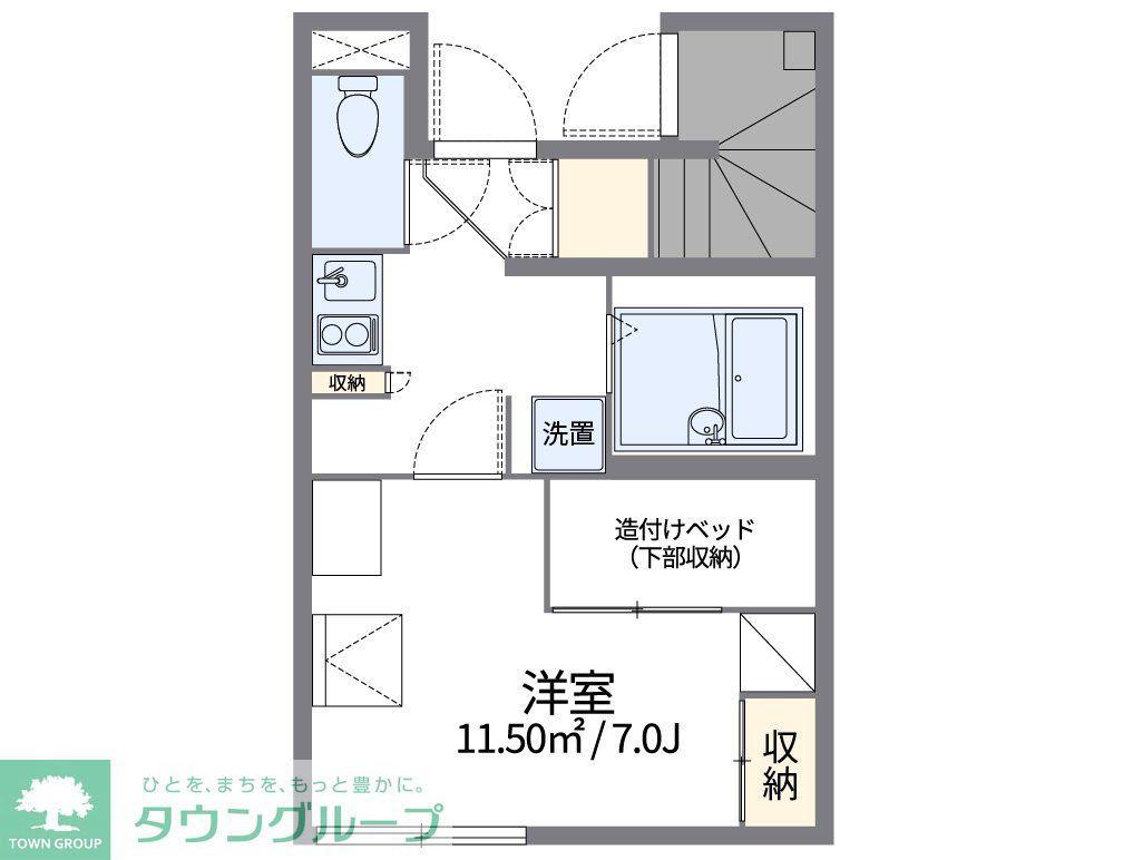 レオパレスきょうでん(1K/1階)の間取り写真