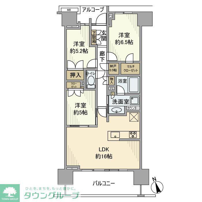 プラウド湘南藤沢テラス(3LDK/3階)の間取り写真