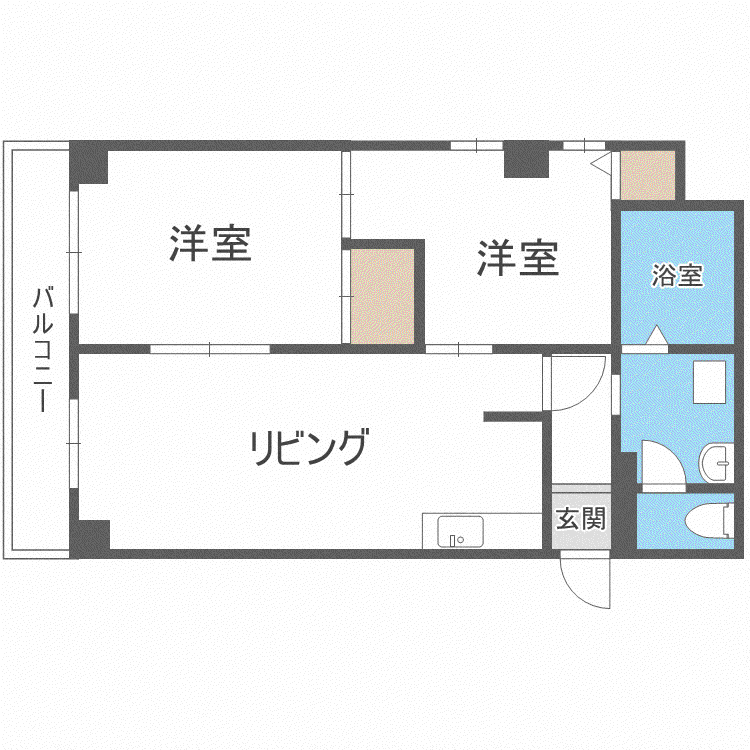 レジデンス14(2LDK/4階)の間取り写真