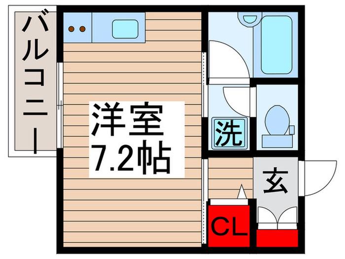 セゾンド・フジII(ワンルーム/1階)の間取り写真