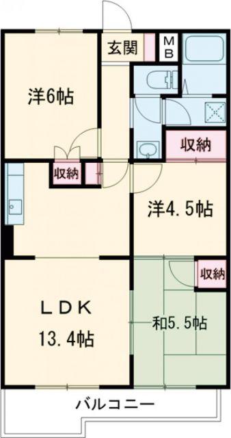 青梅昭和ビル(3LDK/3階)の間取り写真