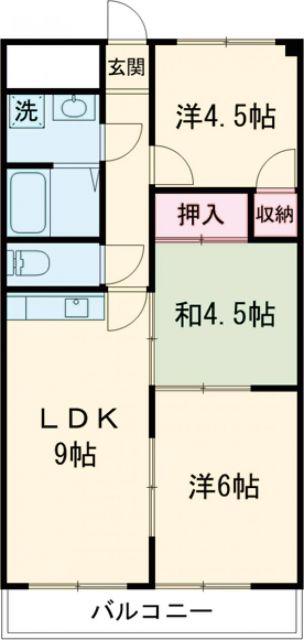 リパルティーレ津新町(3LDK/3階)の間取り写真
