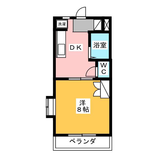 シトラスヒル(1DK/1階)の間取り写真