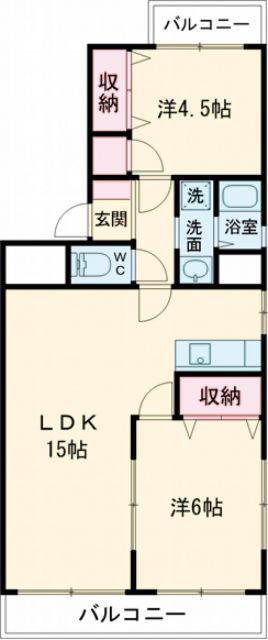 原島マンション(2LDK/2階)の間取り写真