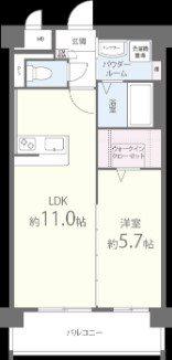 サンスクエアII(1LDK/3階)の間取り写真