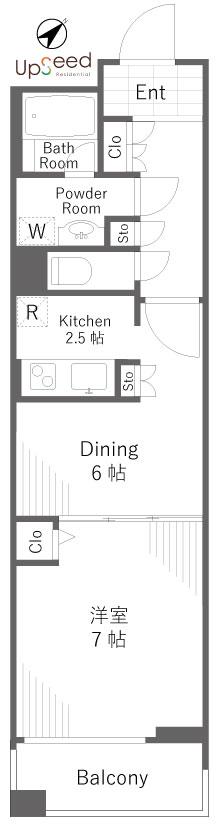 LA.PRYLE新横浜(1LDK/8階)の間取り写真