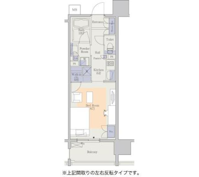 パークアクシス心斎橋(1K/2階)の間取り写真