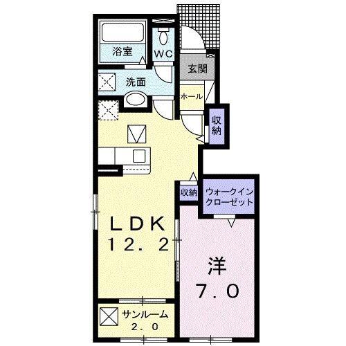 AFCレジデンス・XII(1LDK/1階)の間取り写真