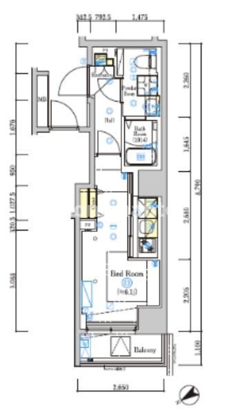 SHOKEN RESIDENCE横浜天王町III(1K/1階)の間取り写真