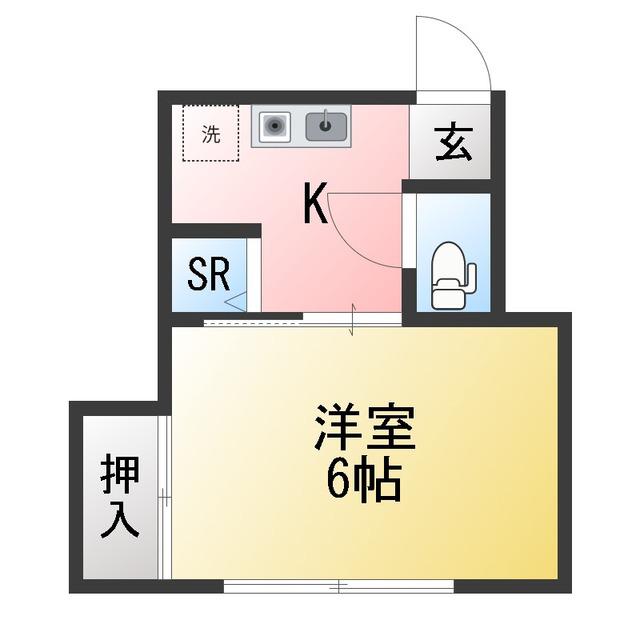 コーポ白ゆり(1K/2階)の間取り写真