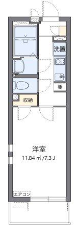 クレイノベルウッドII 広川(1K/3階)の間取り写真