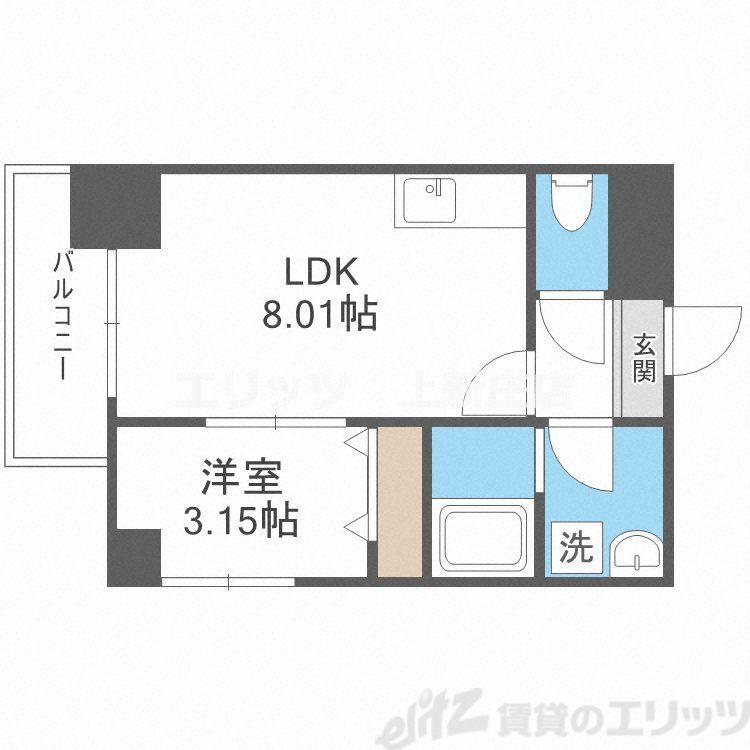 GRAND STEADY新梅田(1LDK/5階)の間取り写真