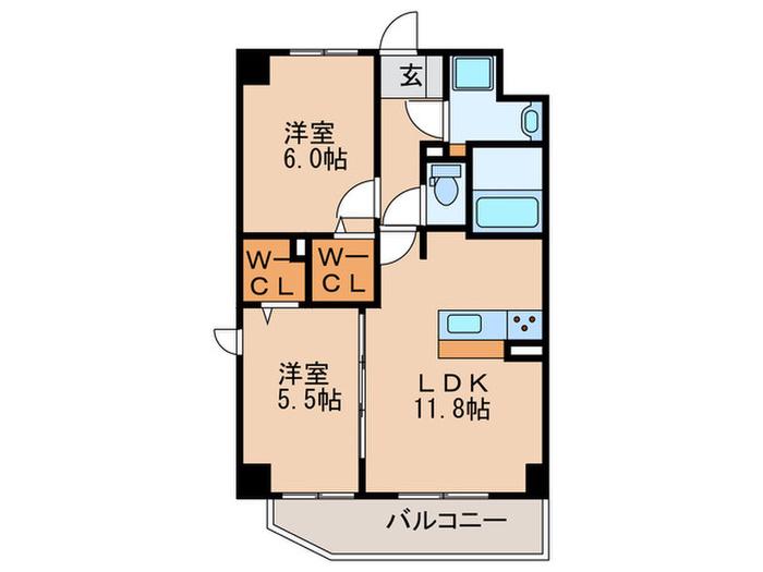 REIWANITY PLACE(2LDK/7階)の間取り写真
