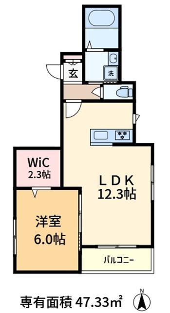 HARRY CEREZO(1LDK/4階)の間取り写真