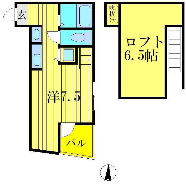 リバティ青戸(ワンルーム/3階)の間取り写真