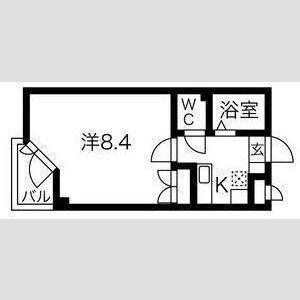 ベルシティ台原パーク(1K/4階)の間取り写真