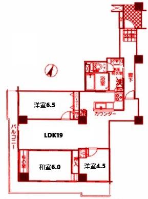 プロムナード仲町台7-2号棟(3LDK/9階)の間取り写真
