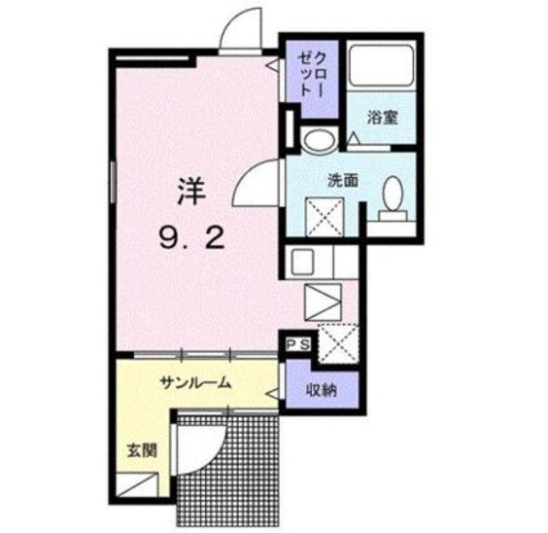 ベルガーハイツ(ワンルーム/1階)の間取り写真