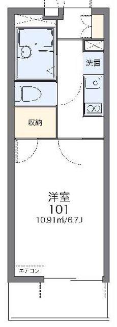 レオパレスプチパレK(1K/3階)の間取り写真