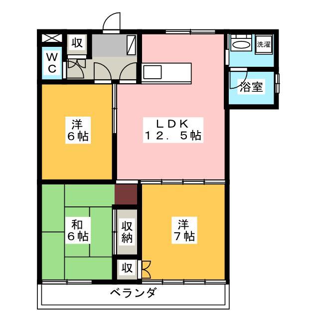 グレイスセキシ(3LDK/2階)の間取り写真