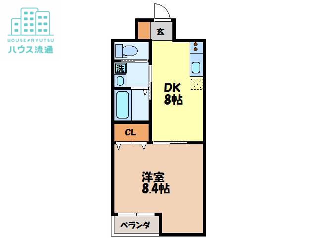 PARKTERRACE中園(1DK/3階)の間取り写真