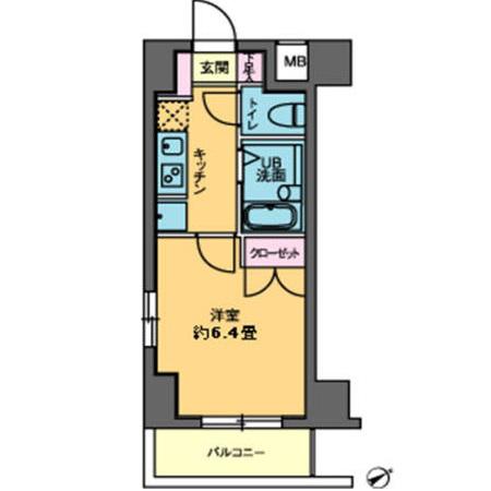 カスタリア要町(1K/2階)の間取り写真