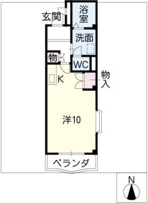 ドマーニY・O(ワンルーム/3階)の間取り写真