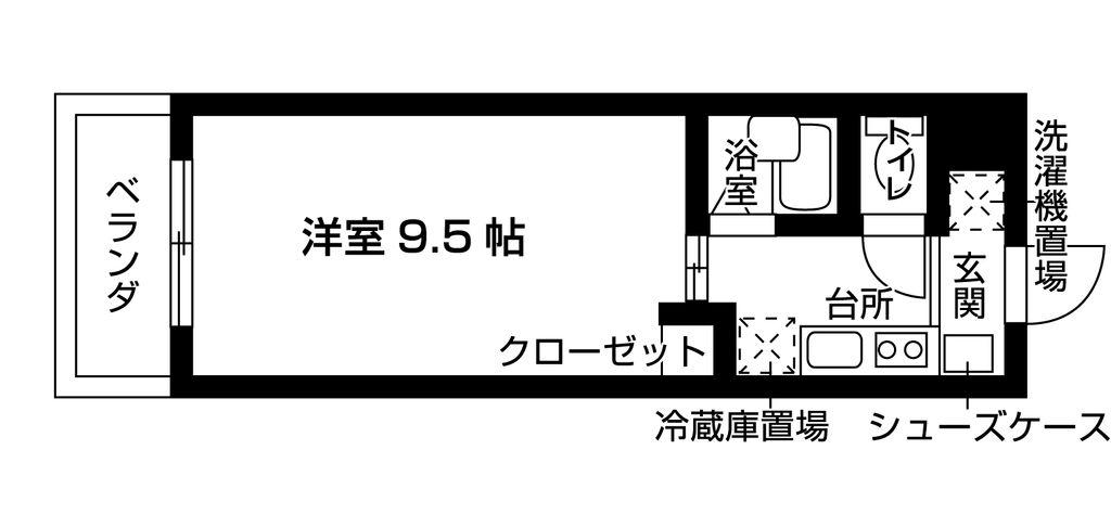 プラウド世田谷(1K/2階)の間取り写真