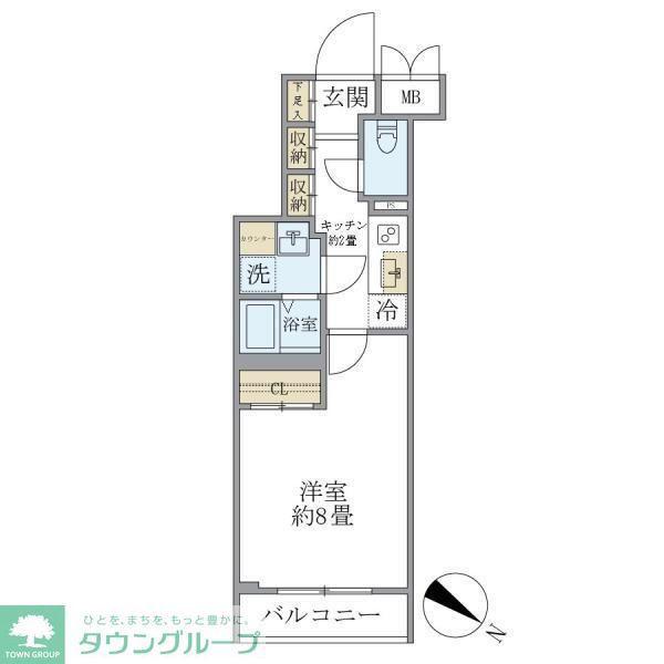 ビューテラス茗荷谷(1K/4階)の間取り写真