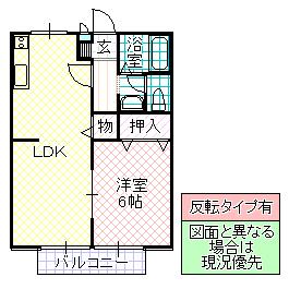 東第12コーポ(1LDK/2階)の間取り写真