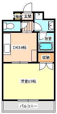 キャッスル水前寺(1DK/3階)の間取り写真