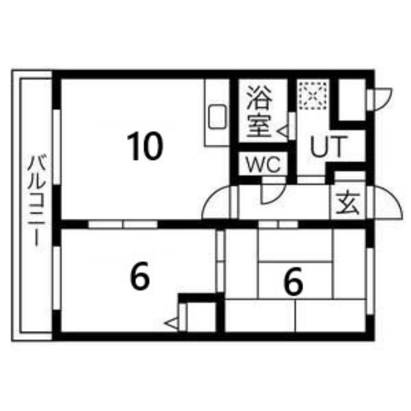 オーシャンビレッジ宮の沢(2LDK/3階)の間取り写真