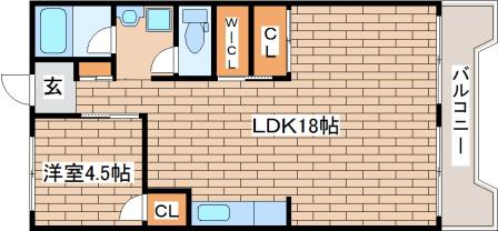 ビレッジハウス港島タワー(1LDK/7階)の間取り写真