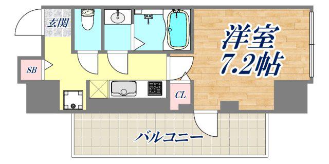 アプリーレ三宮イースト(1K/10階)の間取り写真