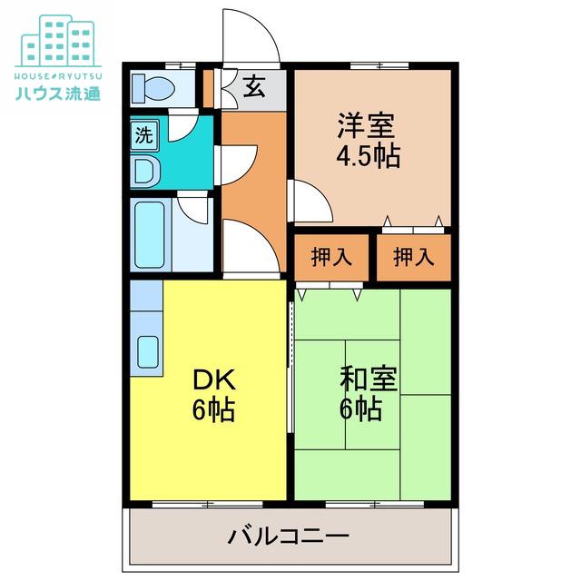 HILL SIDE III(2DK/3階)の間取り写真