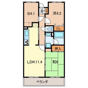 スターコート北浦和(2SLDK/4階)の間取り写真