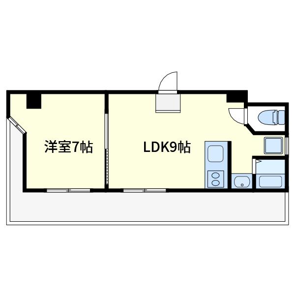 カネサカ第2関口マンション(1LDK/4階)の間取り写真