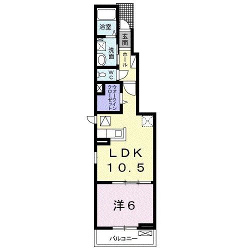 セシル エトワールLI(1LDK/1階)の間取り写真