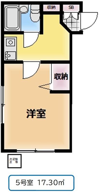 クレッセントK-2(1K/4階)の間取り写真