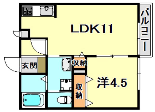 タウンコート大同(1LDK/2階)の間取り写真