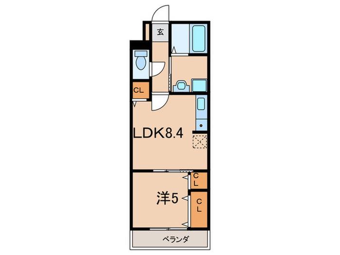 ヒカルサ尼崎神崎町(1LDK/3階)の間取り写真