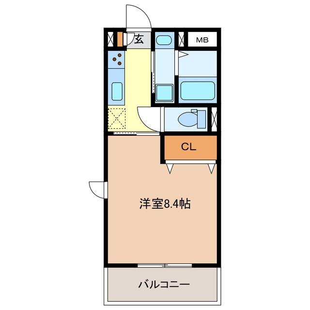 ファインテラス(1K/1階)の間取り写真