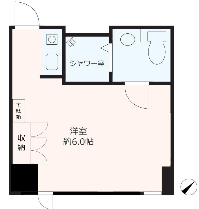中葛西ハイツ(ワンルーム/4階)の間取り写真