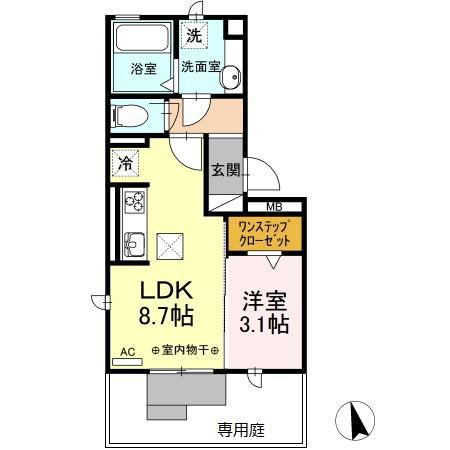アンスリウム(1LDK/1階)の間取り写真